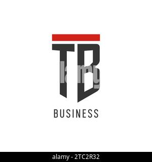 TB initial esport logo with simple shield design style vector graphic Stock Vector