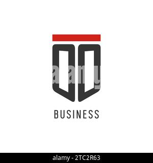 OO initial esport logo with simple shield design style vector graphic Stock Vector