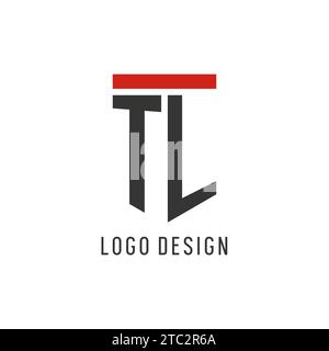 TL initial esport logo with simple shield design style vector graphic Stock Vector