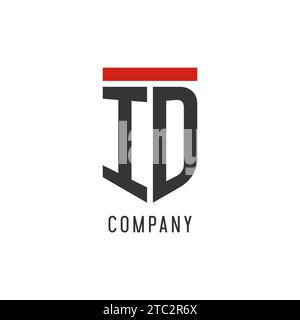 ID initial esport logo with simple shield design style vector graphic Stock Vector