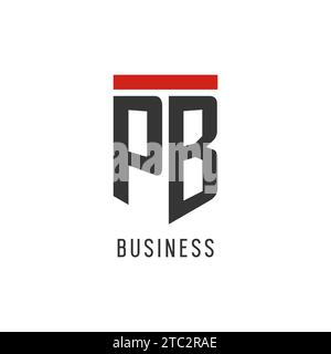 PB initial esport logo with simple shield design style vector graphic Stock Vector