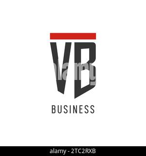 VB initial esport logo with simple shield design style vector graphic Stock Vector