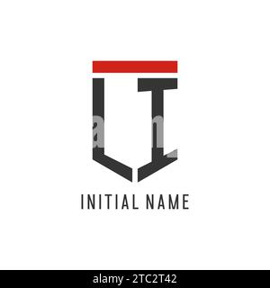 LI initial esport logo with simple shield design style vector graphic Stock Vector