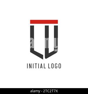 LU initial esport logo with simple shield design style vector graphic Stock Vector