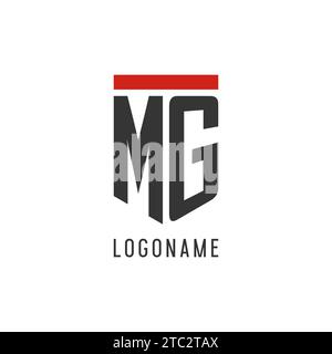 MG initial esport logo with simple shield design style vector graphic Stock Vector