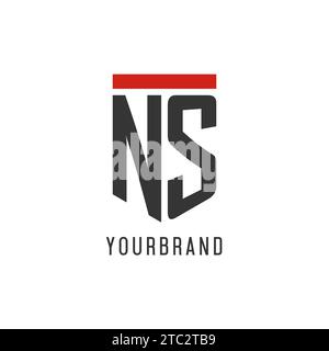 NS initial esport logo with simple shield design style vector graphic Stock Vector