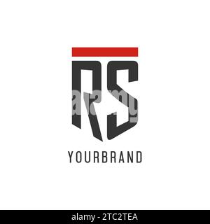 RS initial esport logo with simple shield design style vector graphic Stock Vector