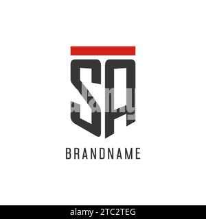 SA initial esport logo with simple shield design style vector graphic Stock Vector