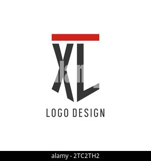 XL initial esport logo with simple shield design style vector graphic Stock Vector