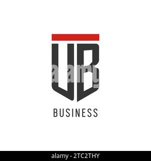 UB initial esport logo with simple shield design style vector graphic Stock Vector