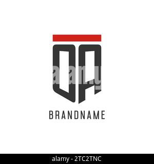OA initial esport logo with simple shield design style vector graphic Stock Vector