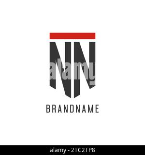 NN initial esport logo with simple shield design style vector graphic Stock Vector