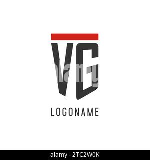VG initial esport logo with simple shield design style vector graphic Stock Vector