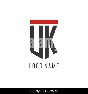 UK initial esport logo with simple shield design style vector graphic Stock Vector