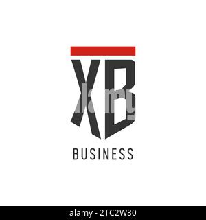 XB initial esport logo with simple shield design style vector graphic Stock Vector
