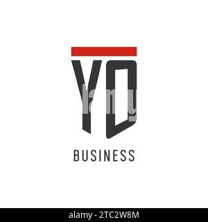 YO initial esport logo with simple shield design style vector graphic Stock Vector