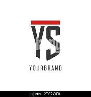 YS initial esport logo with simple shield design style vector graphic Stock Vector