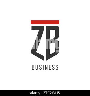 ZB initial esport logo with simple shield design style vector graphic Stock Vector