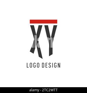 XY initial esport logo with simple shield design style vector graphic Stock Vector