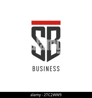 SB initial esport logo with simple shield design style vector graphic Stock Vector
