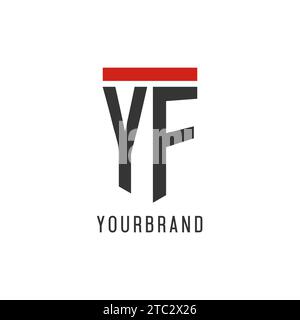 YF initial esport logo with simple shield design style vector graphic Stock Vector