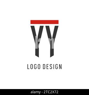 YY initial esport logo with simple shield design style vector graphic Stock Vector