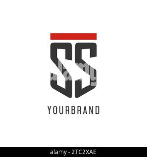SS initial esport logo with simple shield design style vector graphic Stock Vector
