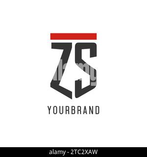 ZS initial esport logo with simple shield design style vector graphic Stock Vector