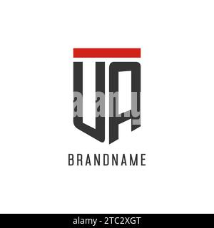 UA initial esport logo with simple shield design style vector graphic Stock Vector