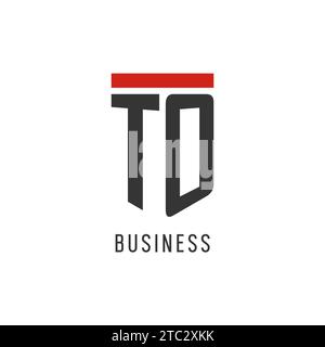 TO initial esport logo with simple shield design style vector graphic Stock Vector