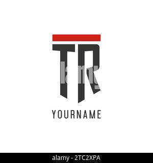 TR initial esport logo with simple shield design style vector graphic Stock Vector