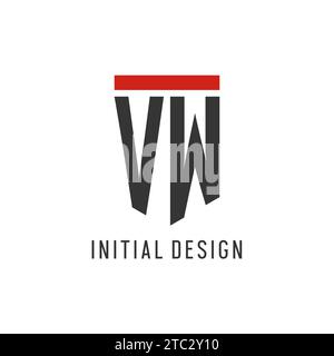 VW initial esport logo with simple shield design style vector graphic Stock Vector