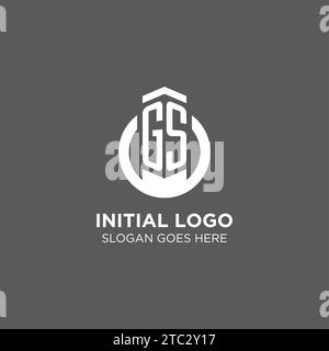 Initial GS circle round line logo, abstract company logo design ideas vector graphic Stock Vector