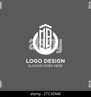 MB logo initials monogram with circular lines, minimalist and clean ...