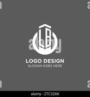 Initial LB circle round line logo, abstract company logo design ideas vector graphic Stock Vector