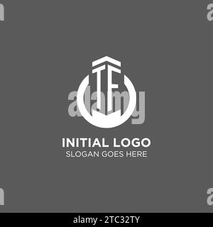 Initial TF logo circle line, creative esport team logo monogram style ...