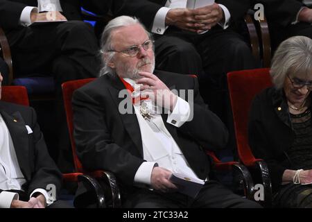 Stockholm, Sweden. 10th Dec, 2023. Nobel laureate in literature Jon Fosse, at the Nobel Prize award ceremony at the Concert Hall in Stockholm, Sweden on December 10, 2023. Photo: Claudio Bresciani/TT/Code 10090 Credit: TT News Agency/Alamy Live News Stock Photo