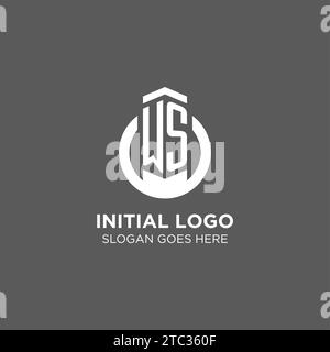 Initial WS circle round line logo, abstract company logo design ideas vector graphic Stock Vector