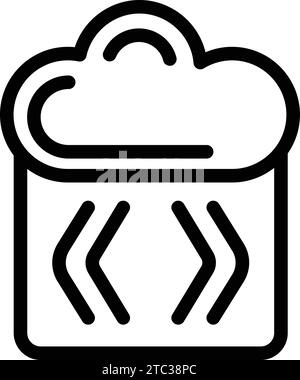 Cloud beta version icon outline vector. Cloud computing release. Storage launching version Stock Vector