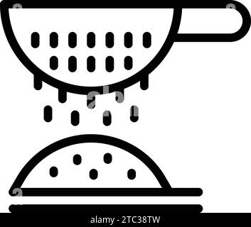 Sift the flour icon outline vector. Cooking kitchenware stuff. Baking cookie batter Stock Vector