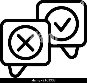 Problem resolutions icon outline vector. Decision making options. Dilemma choice responses Stock Vector