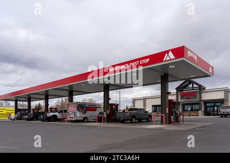 Maverik gas station and convenience store in Wyoming, USA Stock Photo