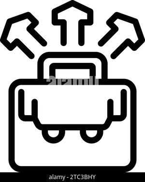 Business decision making icon outline vector. Corporate problem solving. Career options perspective Stock Vector