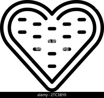 Bakeware heart icon outline vector. Baking kitchenware stuff. Silicone culinary form Stock Vector