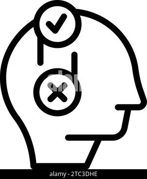 Mindset dilemma icon outline vector. Human intellectual mind. Rationally options analyze Stock Vector