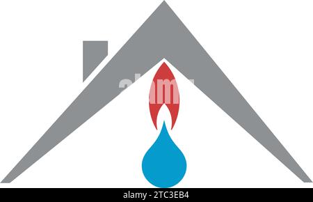 flame, water, plumber, logo, plumber, craftsman, background Stock Vector