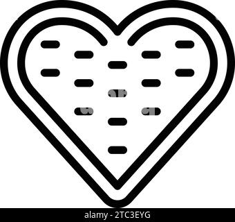 Bakeware heart icon outline vector. Baking kitchenware stuff. Silicone culinary form Stock Vector