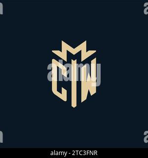 CW initial for law firm logo, lawyer logo, attorney logo design inspiration Stock Vector