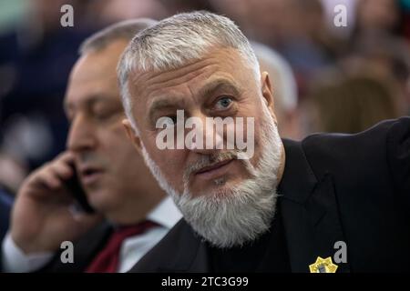 Moscow, Russia. 10th of December, 2023. Lawmaker Adam Delimkhanov attends the opening of Chechen Republic Day during the Russia Expo international exhibition and forum at the VDNKh exhibition centre in Moscow, Russia. Credit: Nikolay Vinokurov/Alamy Live News Stock Photo