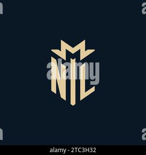 NL initial for law firm logo, lawyer logo, attorney logo design inspiration Stock Vector